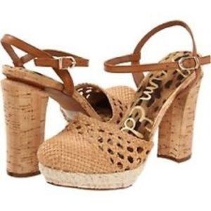 NWT Sam Edelman Basketweave Leather Heel